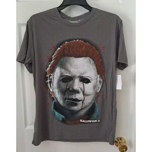 NWT Michael Myers Halloween 2 Gray Men's Graphic Horror Tee Size Medium 38-40